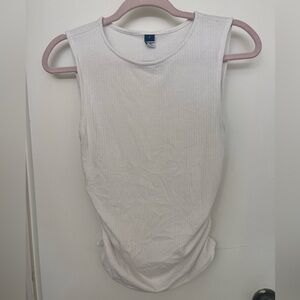 Old Navy White Ribbed Crewneck Tank